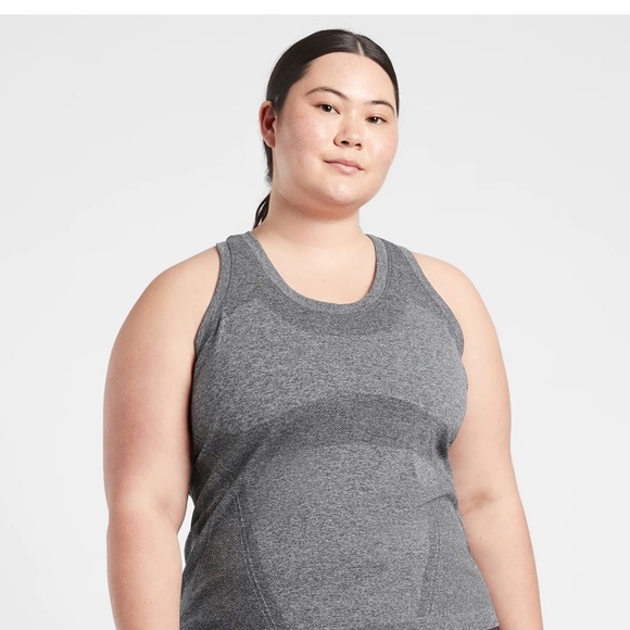 Three Athleta momentum tanks. Size L. Heather grey, navy, and burgundy. - Picture 1 of 6